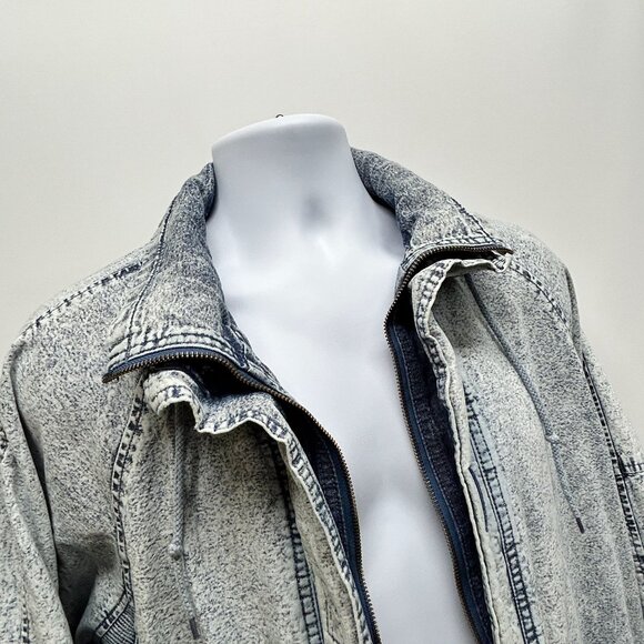 Vintage Acid Wash Denim Jacket East West by The Panda Group Oversized Sz Medium - Picture 4 of 16